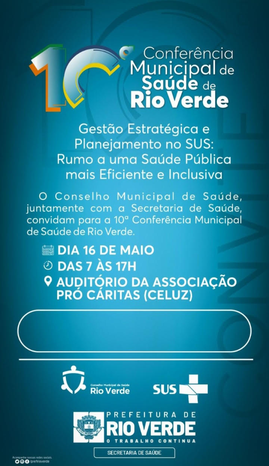 10ª Conferência Municipal de Saúde será realizada nesta sexta-feira