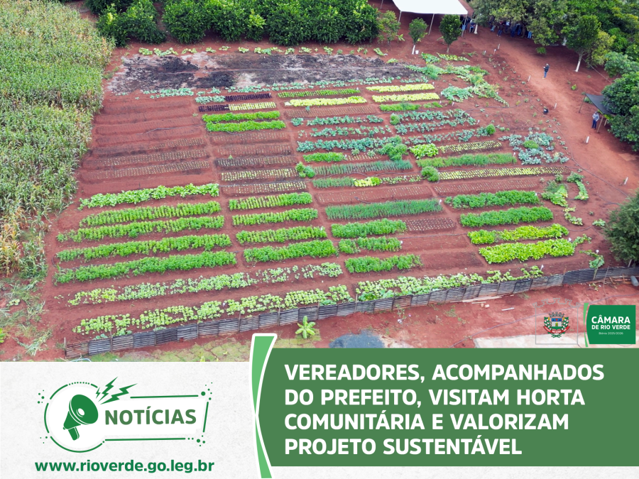 VEREADORES, ACOMPANHADOS DO PREFEITO, VISITAM HORTA COMUNITÁRIA E VALORIZAM PROJETO SUSTENTÁVEL