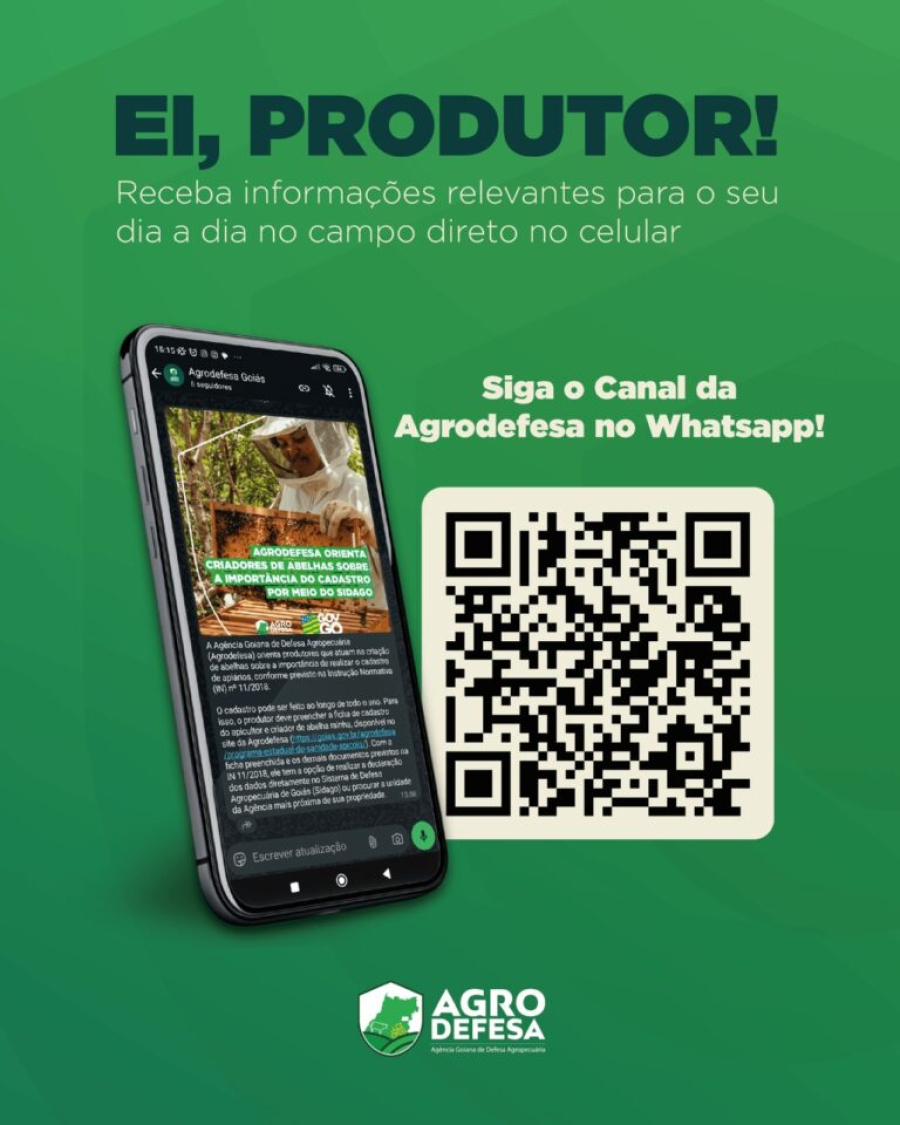 Agrodefesa lança canal oficial no WhatsApp para ampliar comunicação com produtores e profissionais do setor