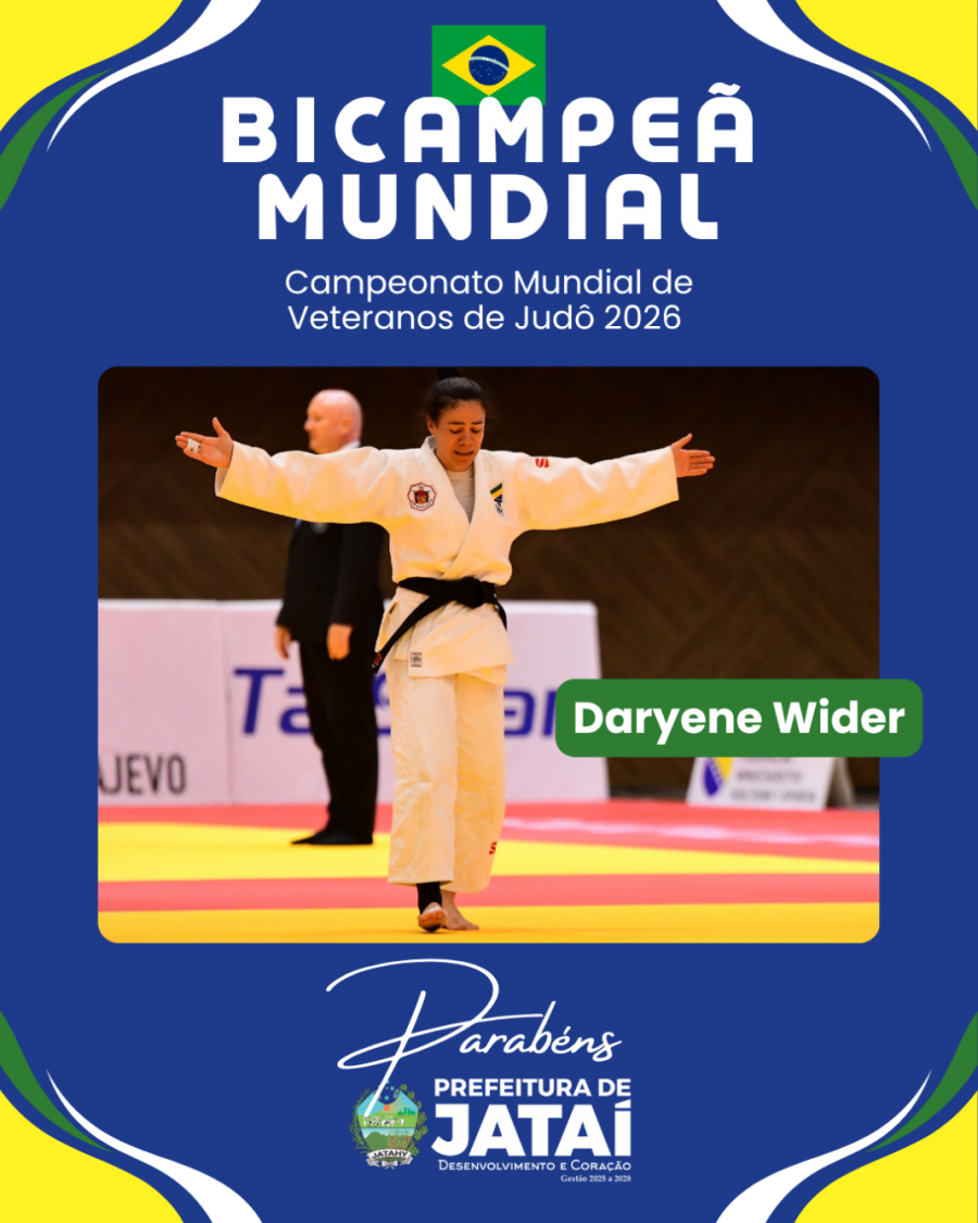 Daryene Wider conquista bicampeonato mundial de judô e leva o nome de Jataí ao topo novamente